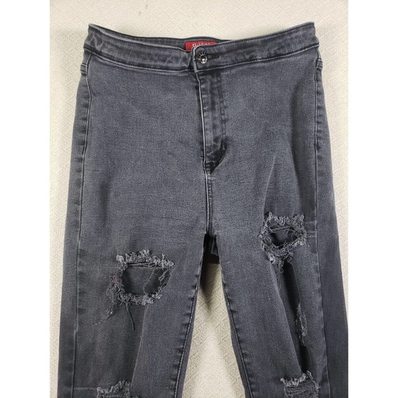 Guess Jeans Womens 32 Gray Denim Slim Fit Skinny Distressed Pockets Casual Wear‎ - Picture 2 of 11